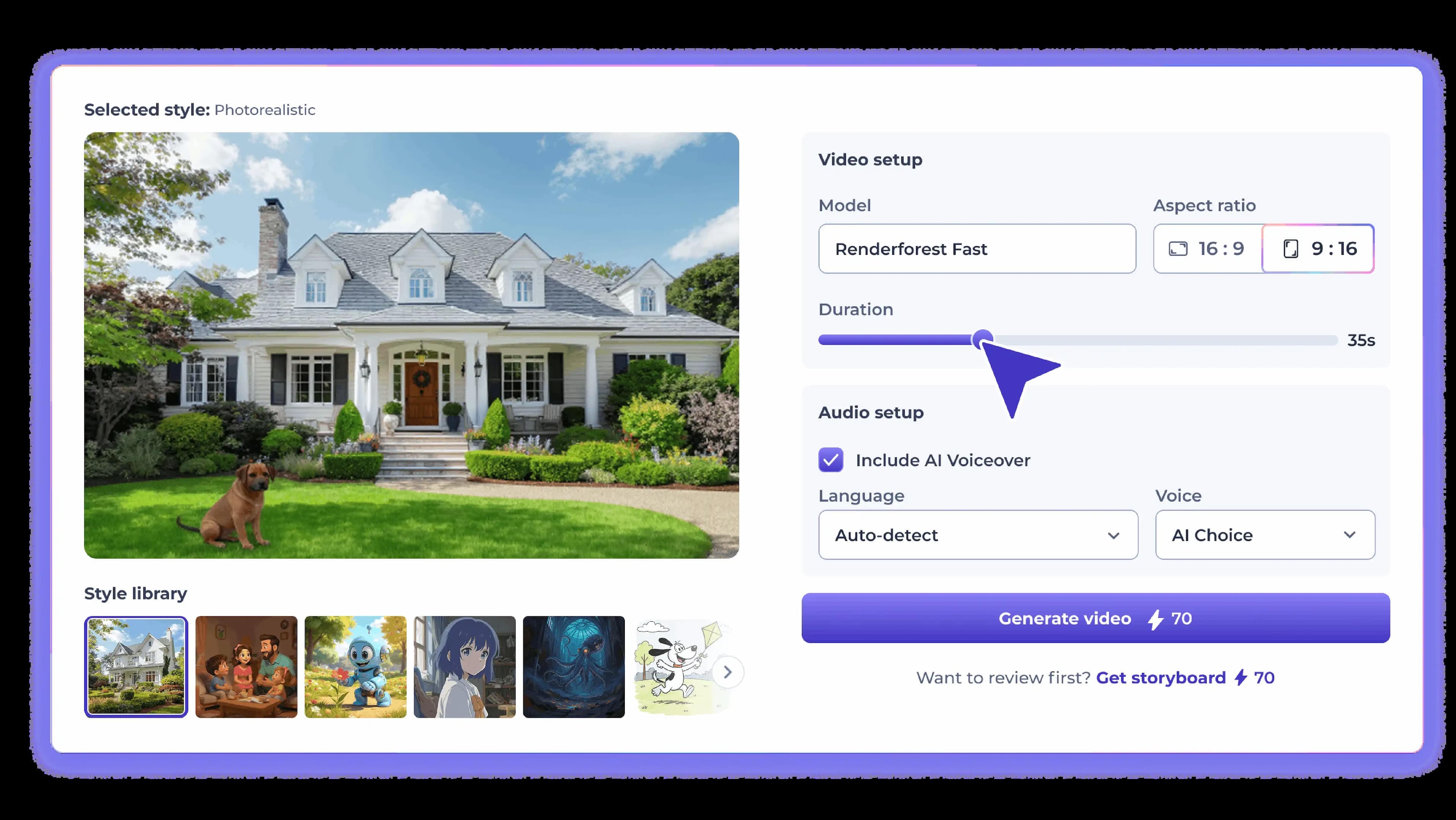 Brand kit and multi-channel sales content dashboard with logo, colors, and export presets