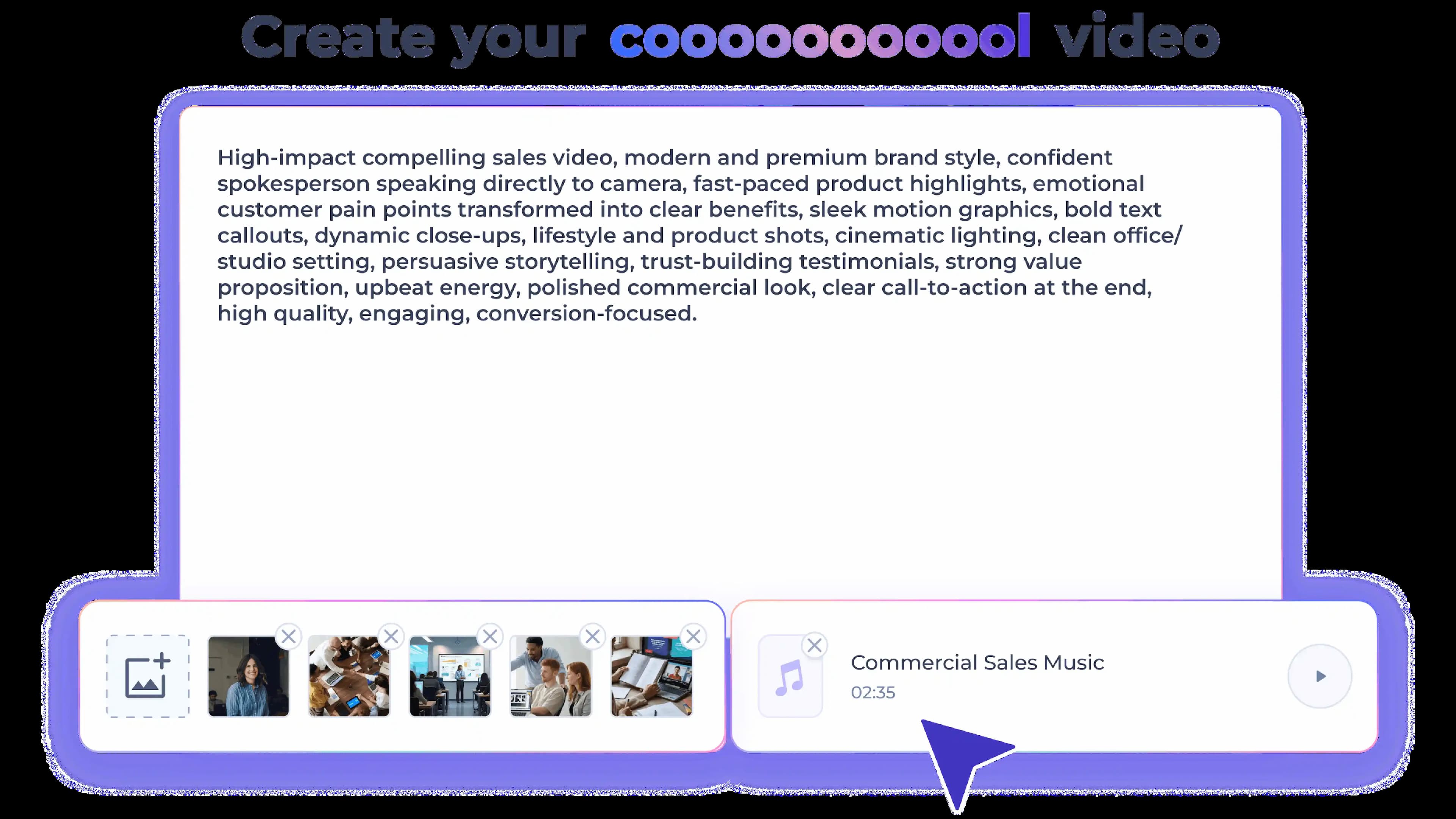 AI sales video maker generating a personalized product demo from a text prompt
